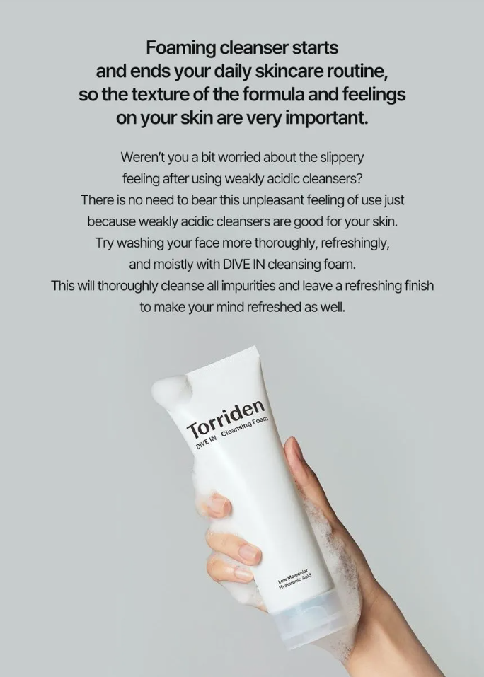 Torriden DIVE IN Low Molecular Hyaluronic Acid Cleansing Foam